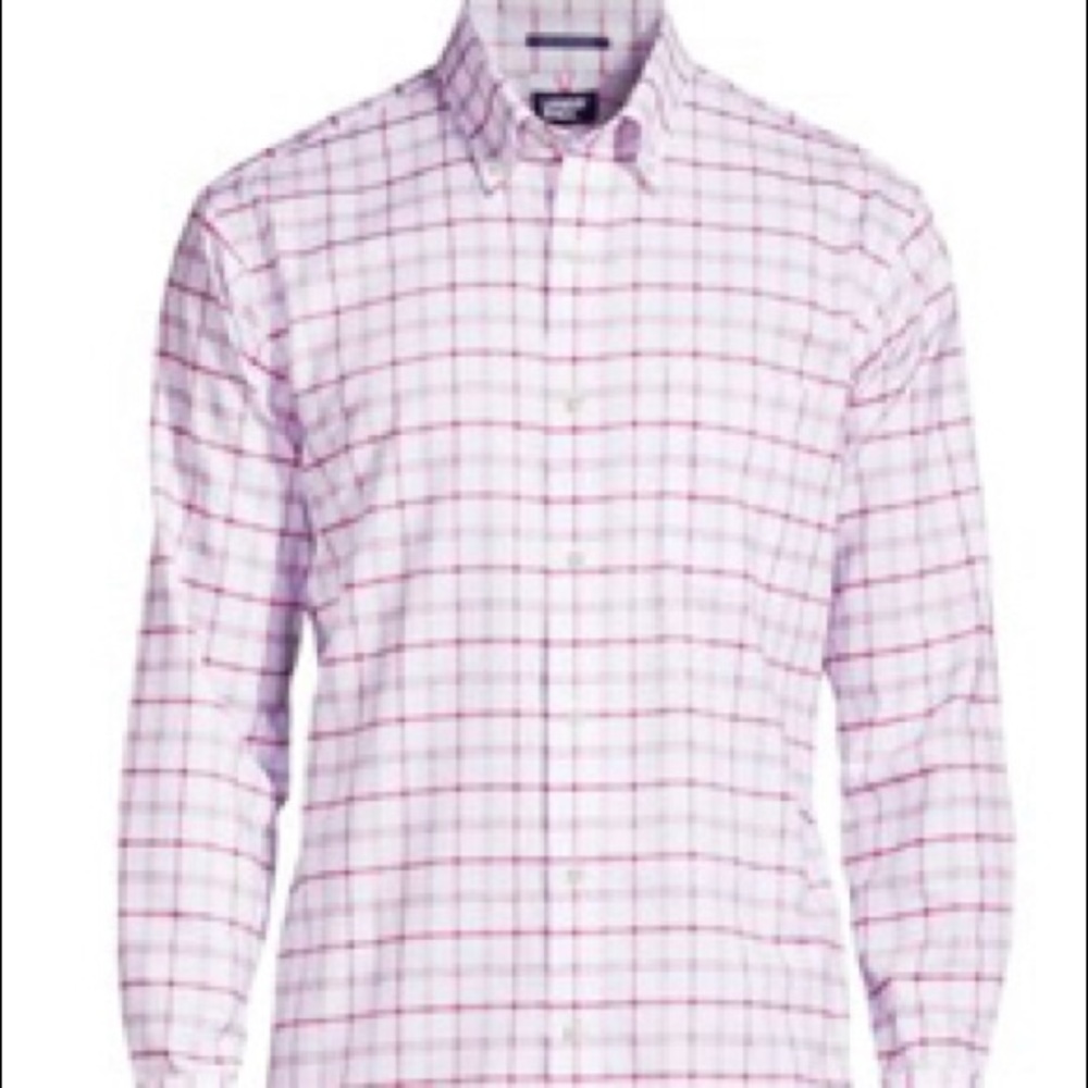 Land’s Ends Men's Big and Tall No Iron Supima Oxford Dress Shirt